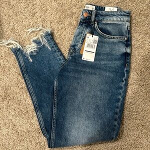 Mango high waisted ripped jeans